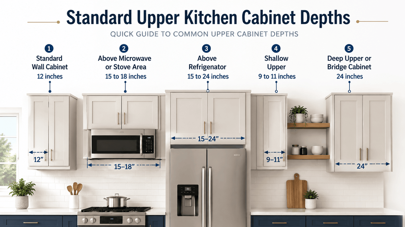 Kitchen Recipe Layout How Deep Are Standard Kitchen Cabinets: Size Guide